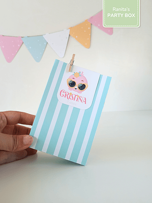 Saquinho de Lembrança c/ etiqueta – Festa Flamingos de Verão