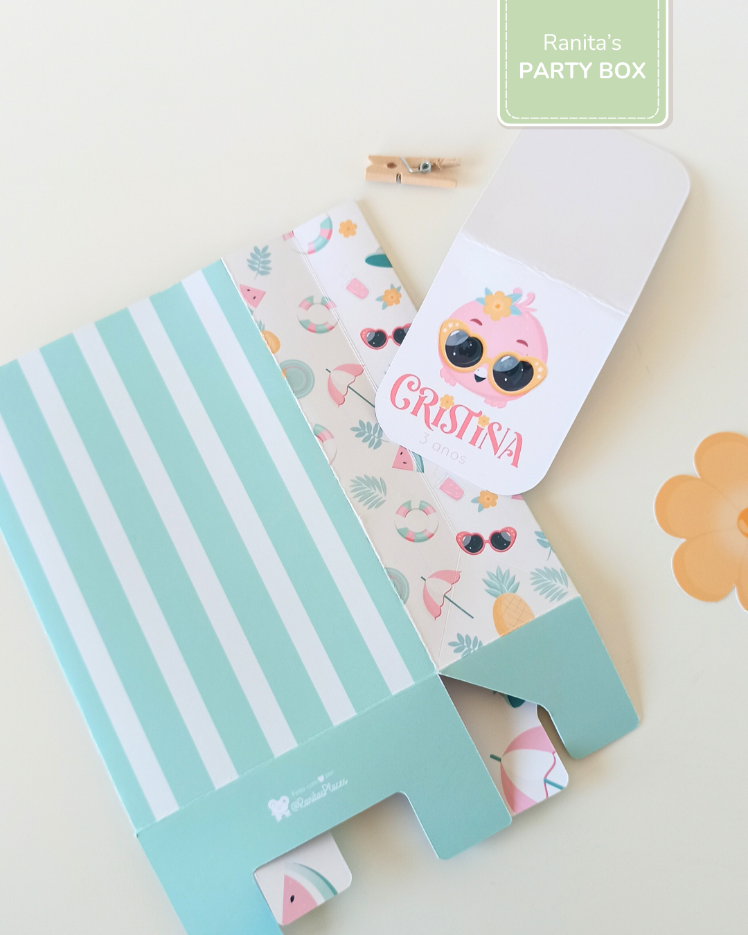 Saquinho de Lembrança c/ etiqueta – Festa Flamingos de Verão 3