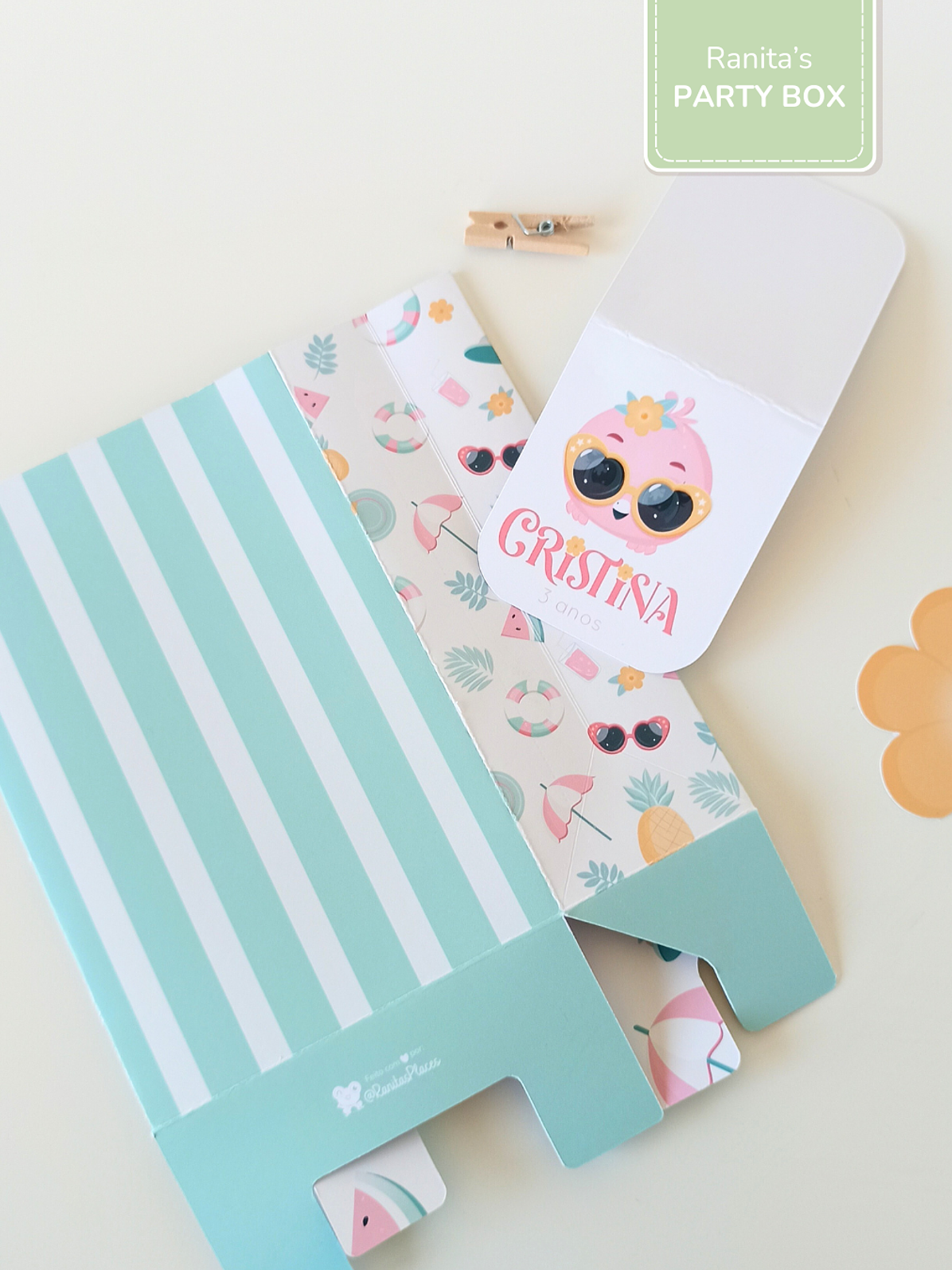 Saquinho de Lembrança c/ etiqueta – Festa Flamingos de Verão 3