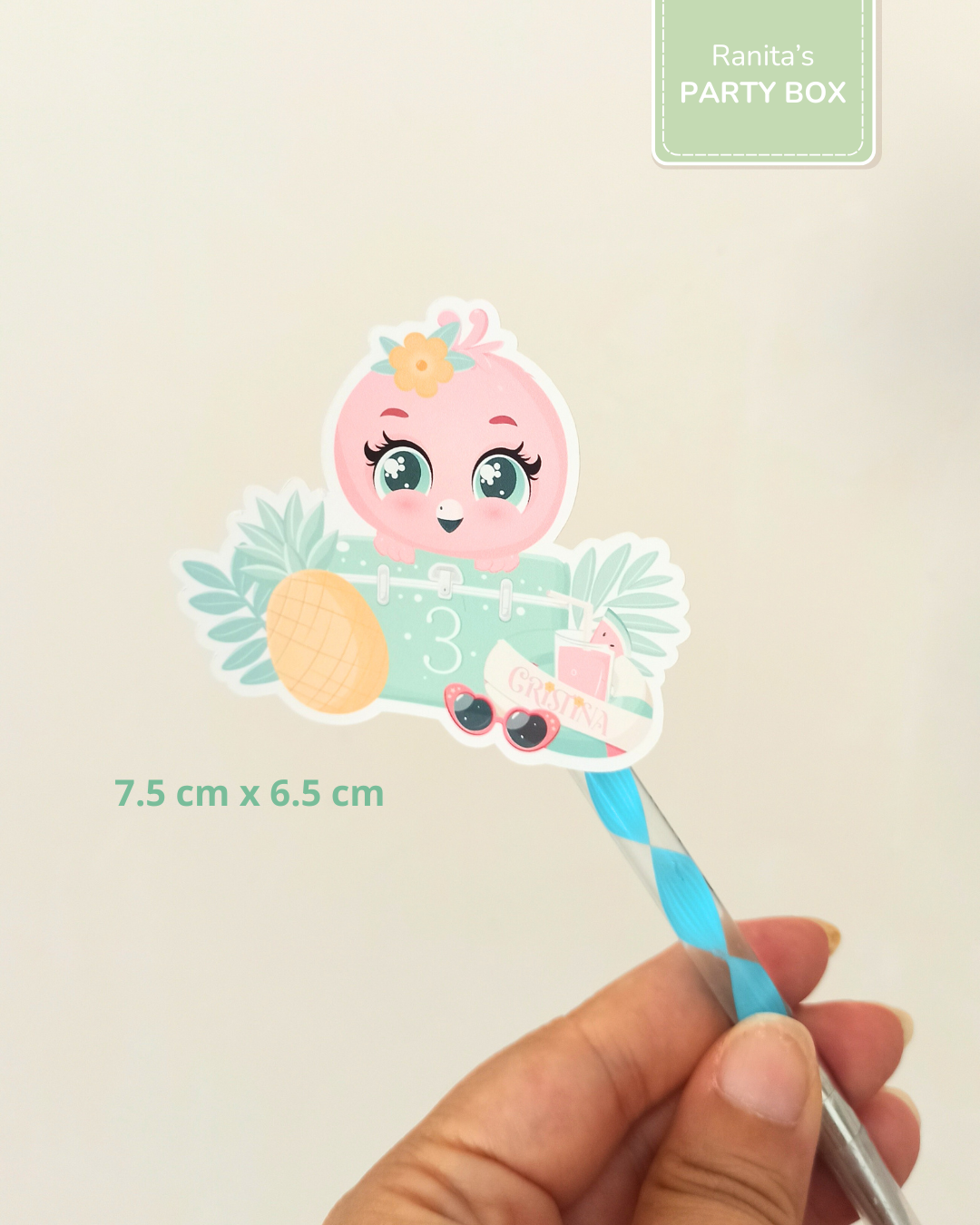 Stickers Personalizados | Pack de 12 - Festa Flamingo de Verão  3