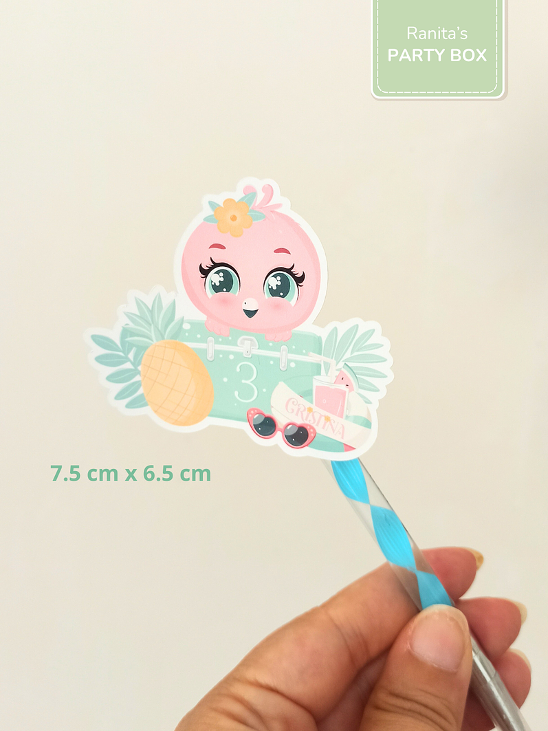 Stickers Personalizados | Pack de 12 - Festa Flamingo de Verão  3