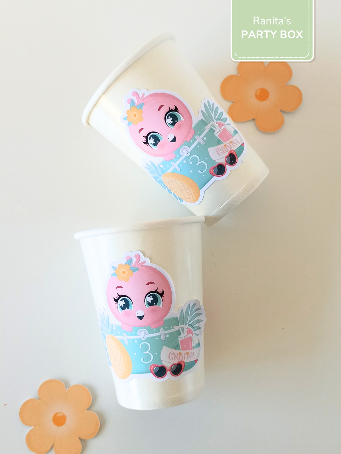 Stickers Personalizados | Pack de 12 - Festa Flamingo de Verão  2