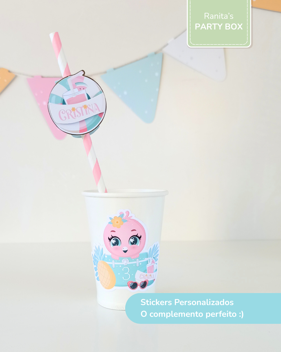 Palhinhas Personalizadas | 10 Unid. - Festa Flamingos de Verão  3