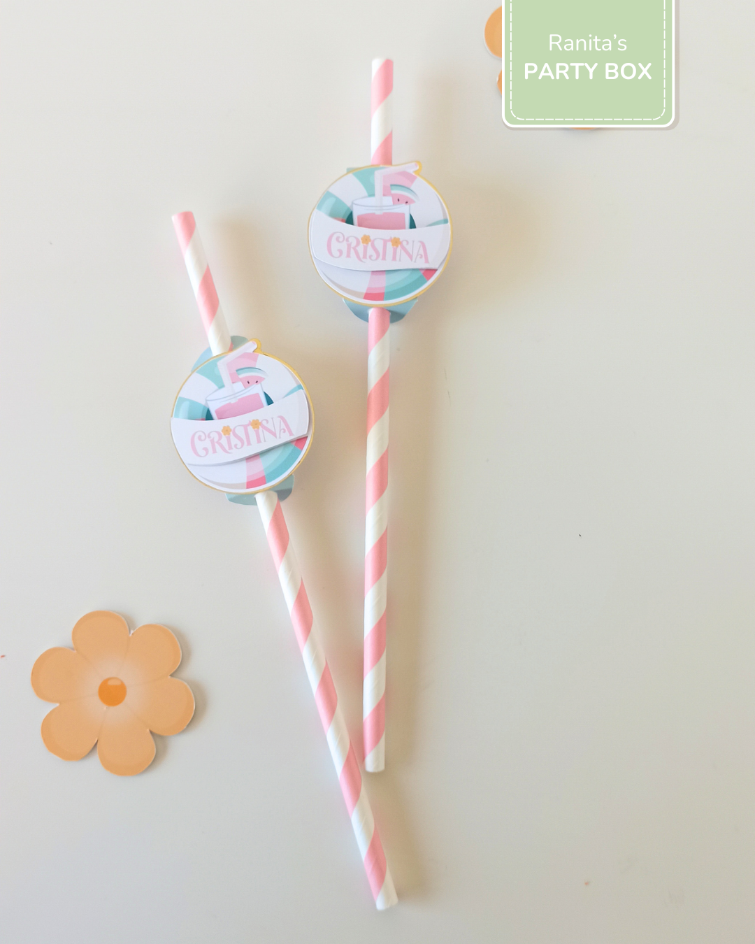 Palhinhas Personalizadas | 10 Unid. - Festa Flamingos de Verão  2