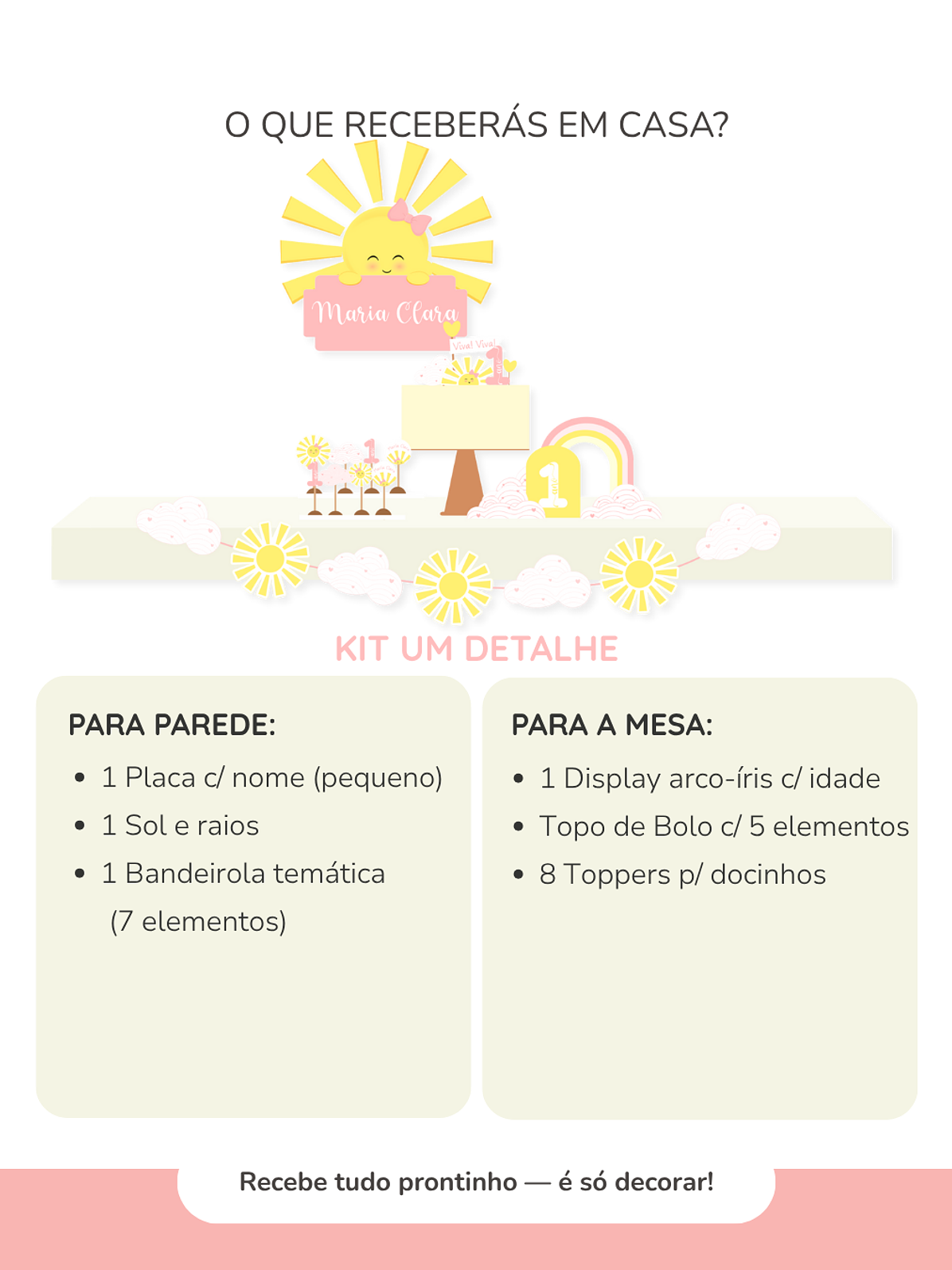 Kit de festa – Raio de Sol - Sunshine Rosa 8