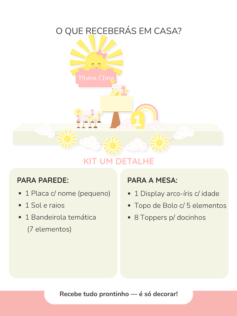 Kit de festa – Raio de Sol - Sunshine Rosa 8