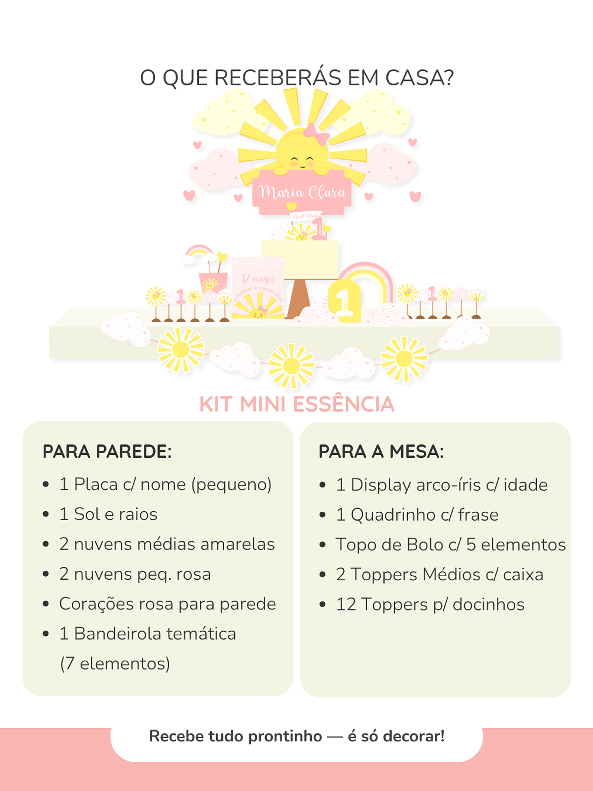 Kit de festa – Raio de Sol - Sunshine Rosa 9