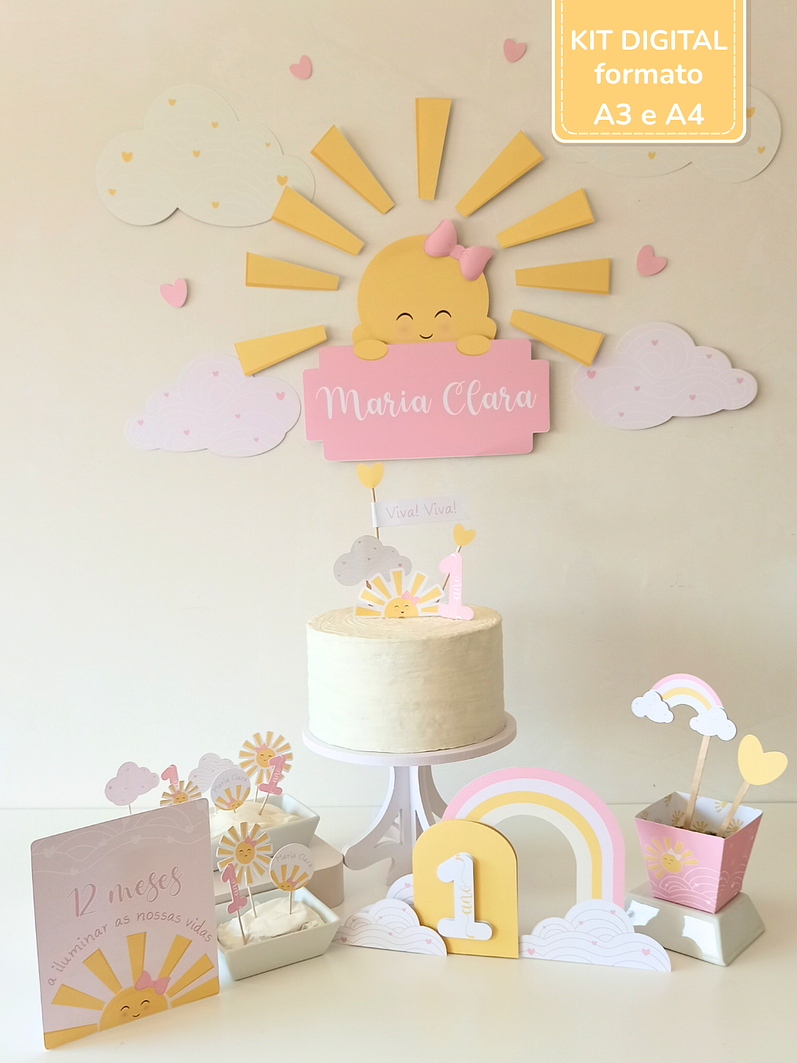  Kit Digital A3 e A4 - Sunshine Rosa 4