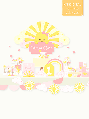  Kit Digital A3 e A4 - Sunshine Rosa