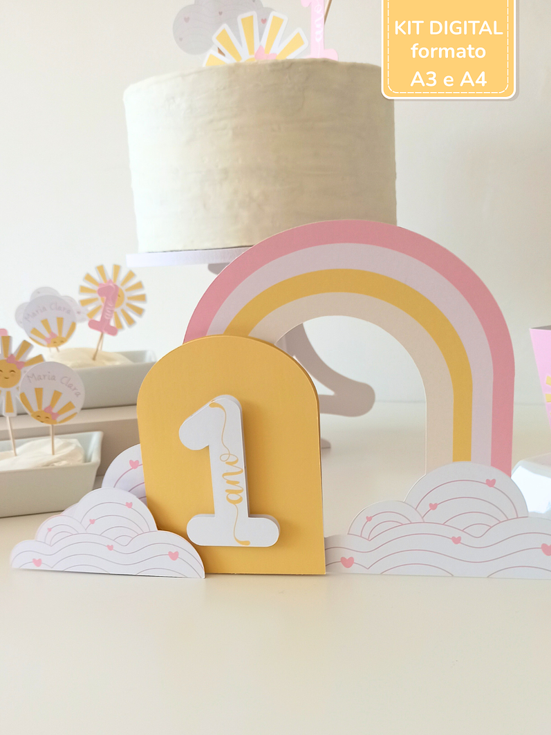  Kit Digital A3 e A4 - Sunshine Rosa 6