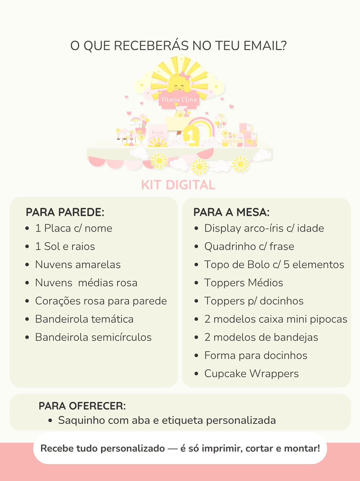  Kit Digital A3 e A4 - Sunshine Rosa 2