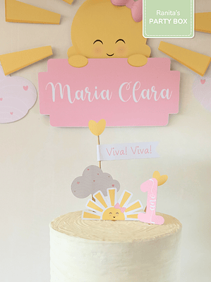 Topo de bolo personalizado – Festa Sunshine Rosa