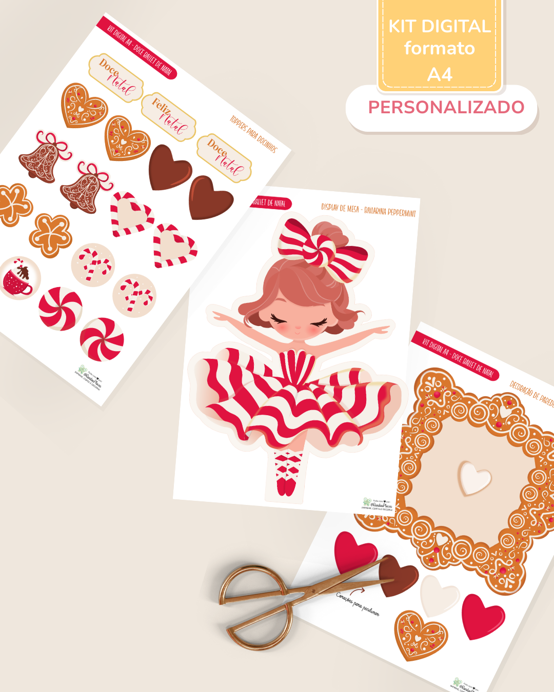 Kit Digital A4 Personalizado| Doce Ballet de Natal 5