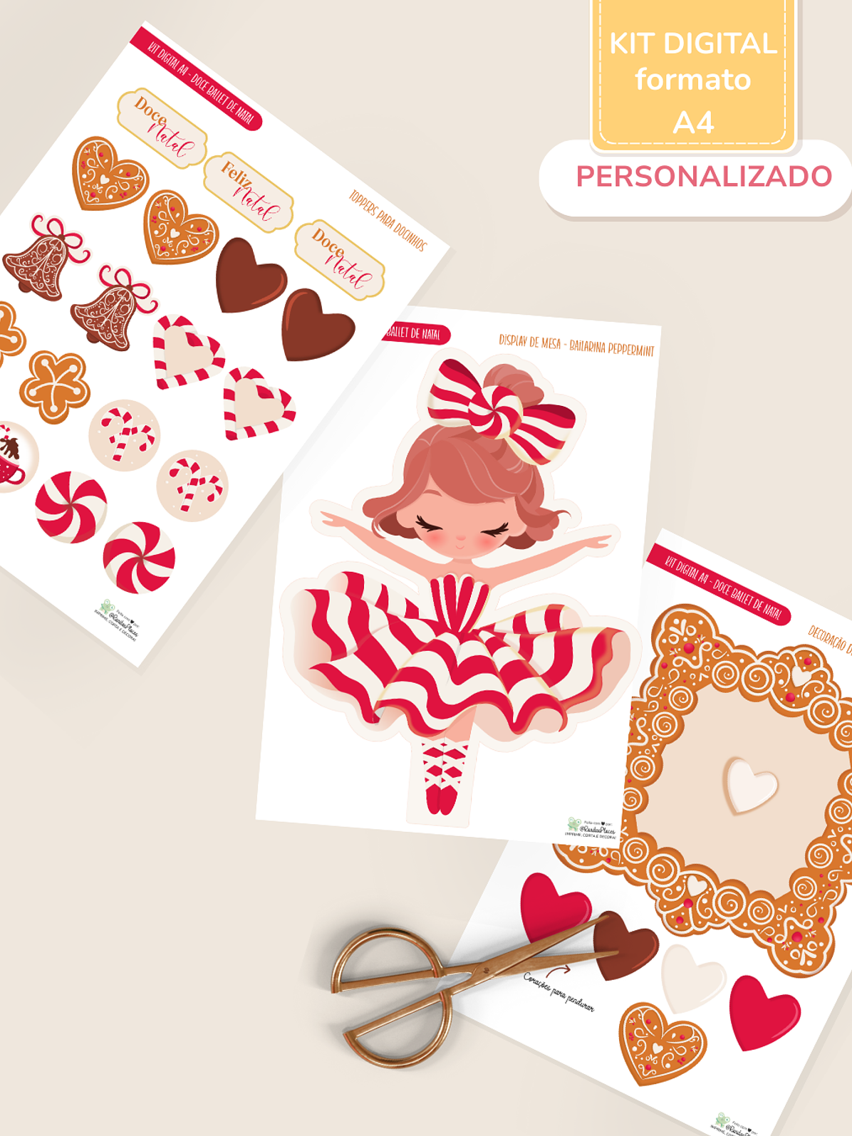 Kit Digital A4 Personalizado| Doce Ballet de Natal 5
