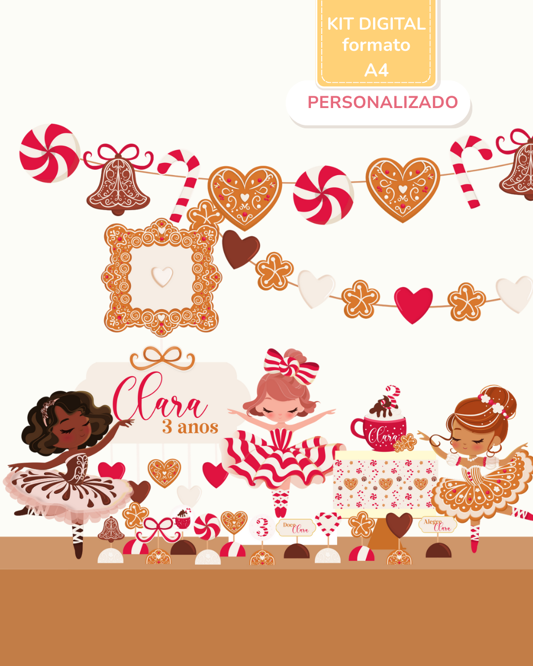 Kit Digital A4 Personalizado| Doce Ballet de Natal 1