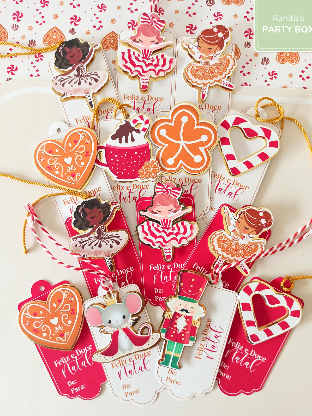 Etiquetas de Natal | 12 Unid. + 2 oferta – Doce Ballet de Natal 1