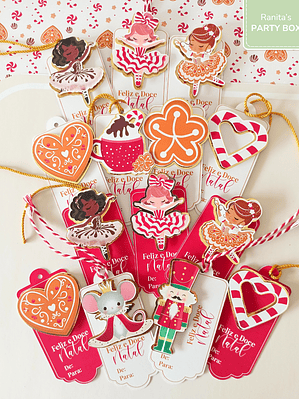 Etiquetas de Natal | 12 Unid. + 2 oferta – Doce Ballet de Natal