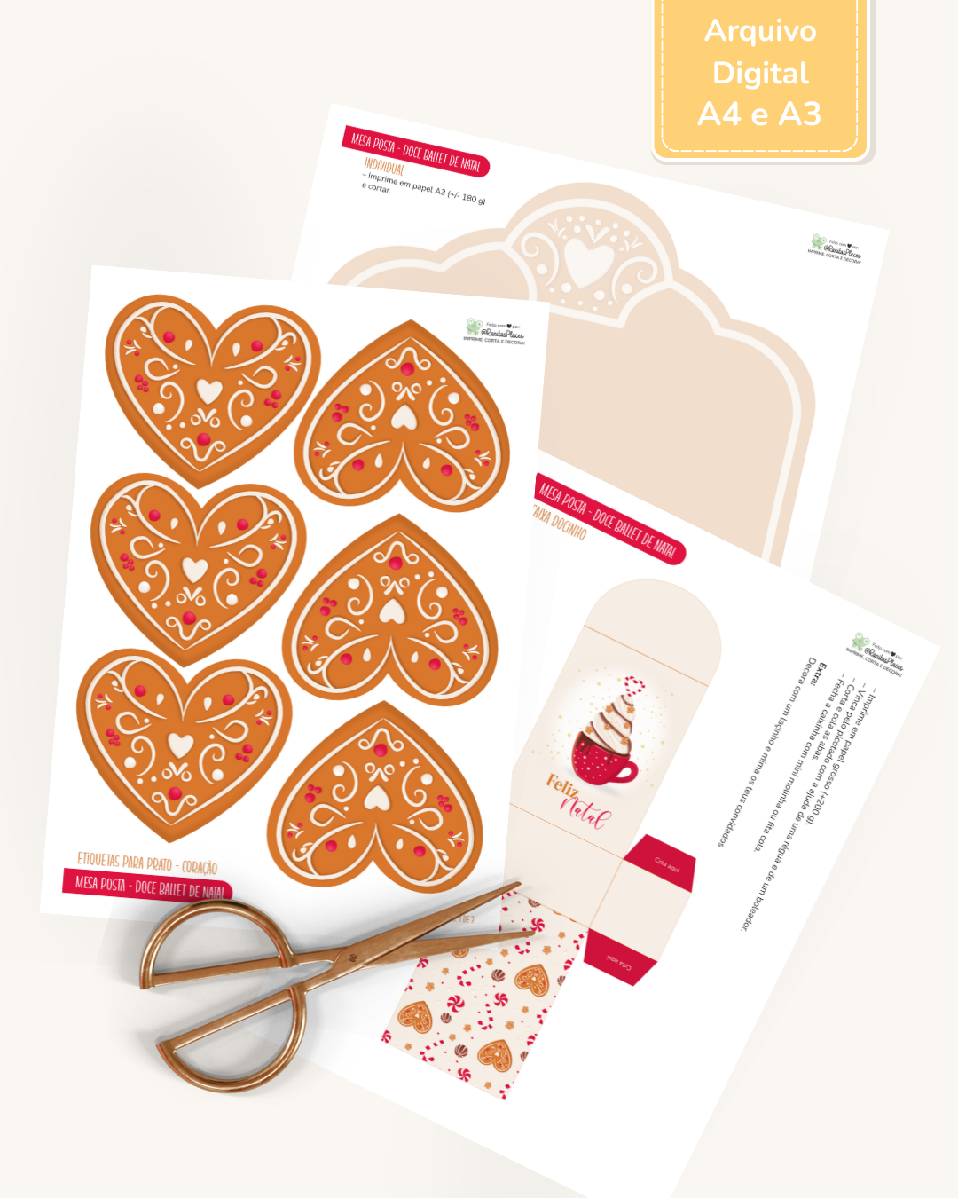  Kit Digital Mesa Posta | Doce Ballet de Natal 2