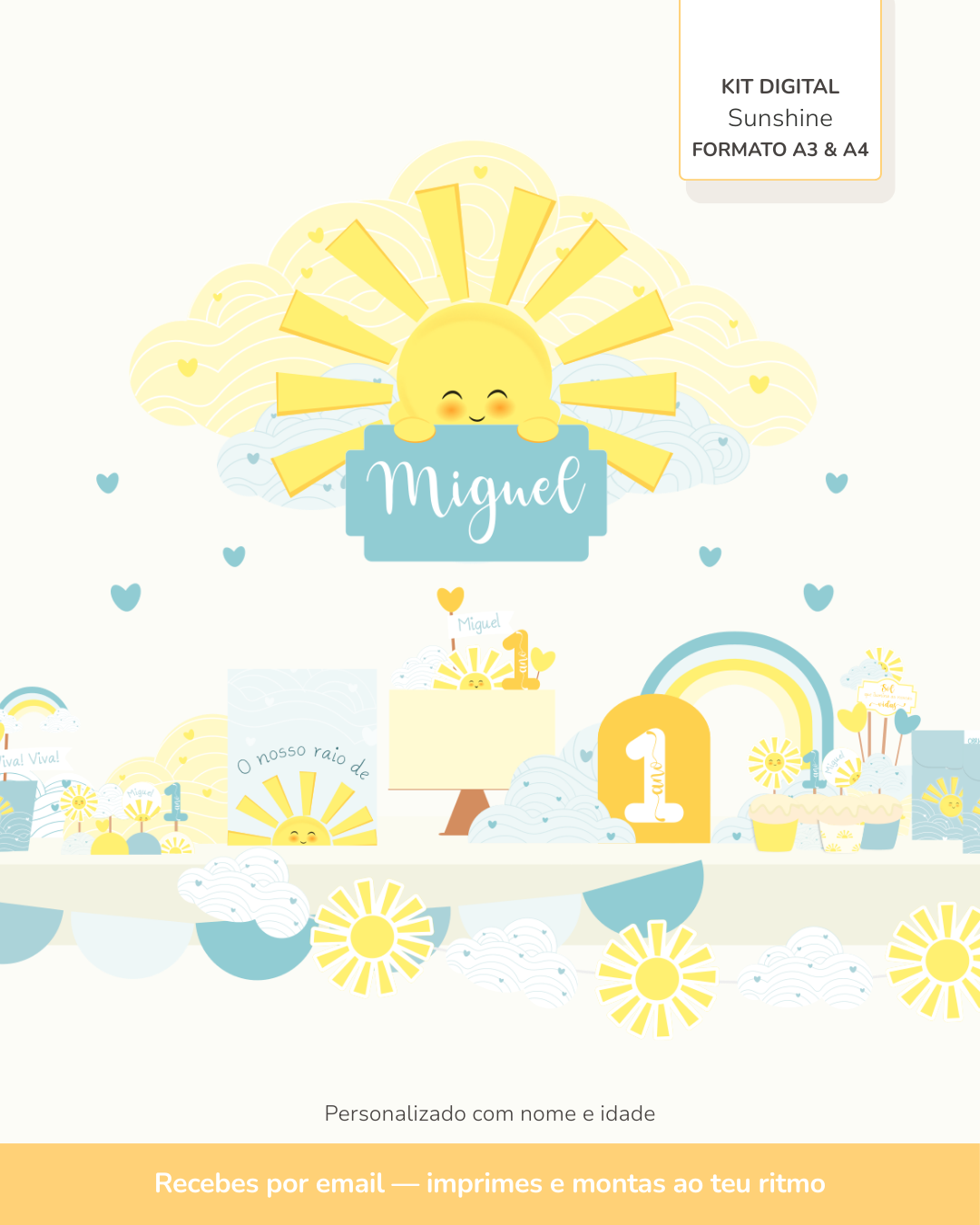  Kit Digital A3 e A4 - Raio de Sol ( Sunshine) 1
