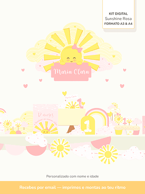  Kit Digital A3 e A4 - Sunshine Rosa