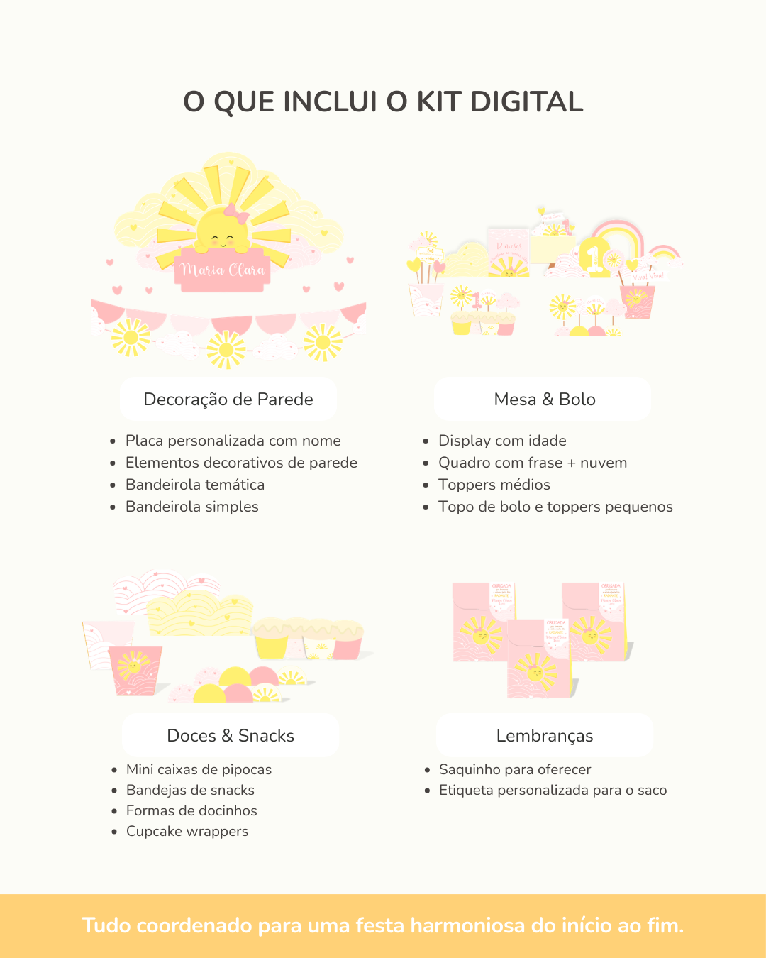  Kit Digital A3 e A4 - Sunshine Rosa 4