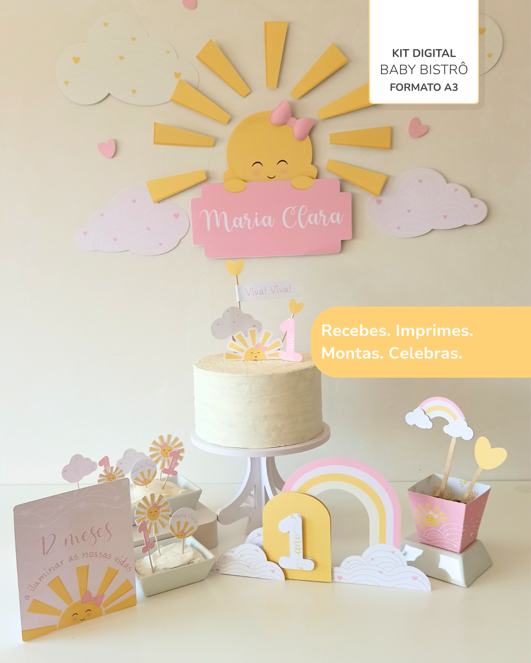  Kit Digital A3 e A4 - Sunshine Rosa 9