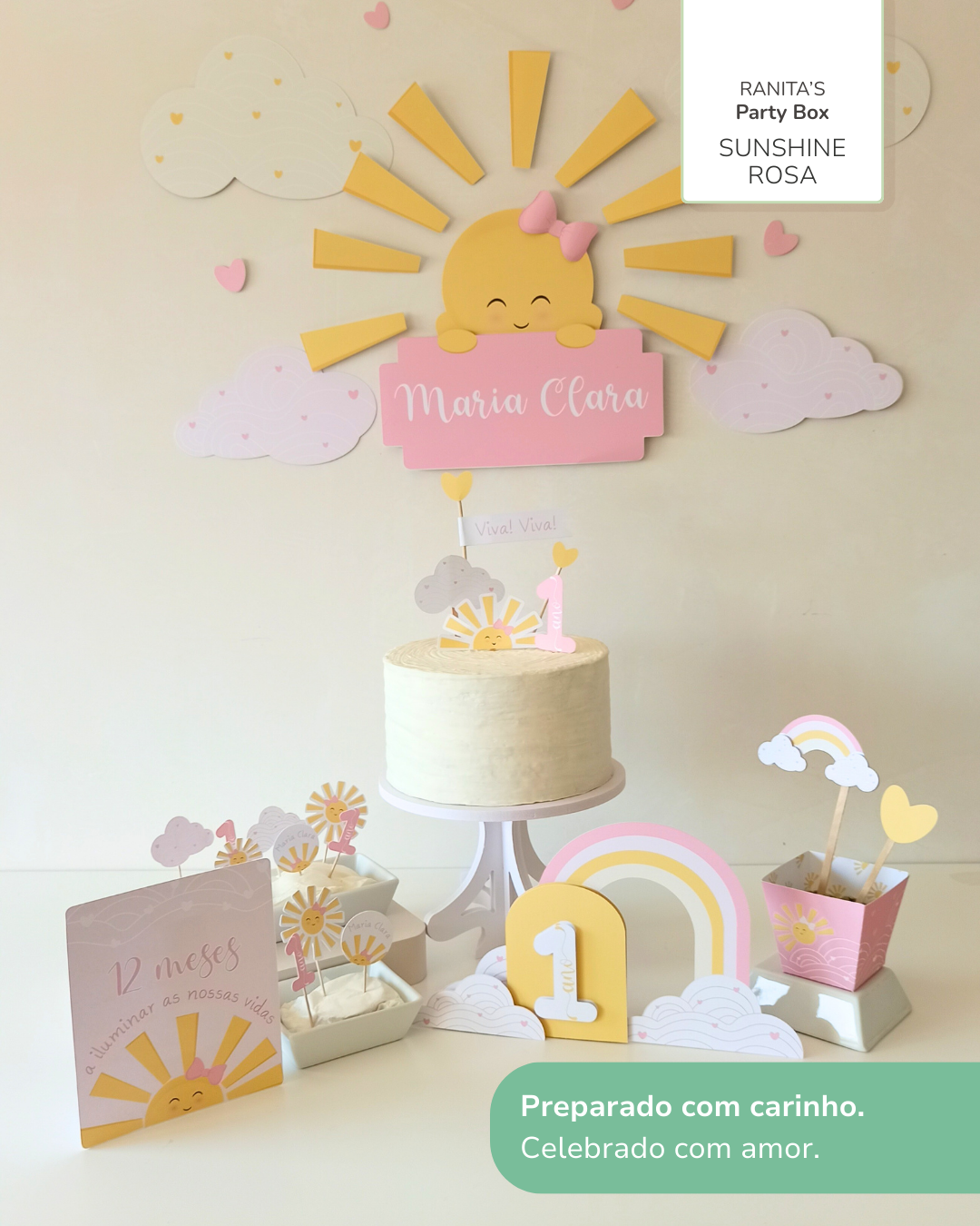 Kit de festa – Raio de Sol (Sunshine Rosa) 11