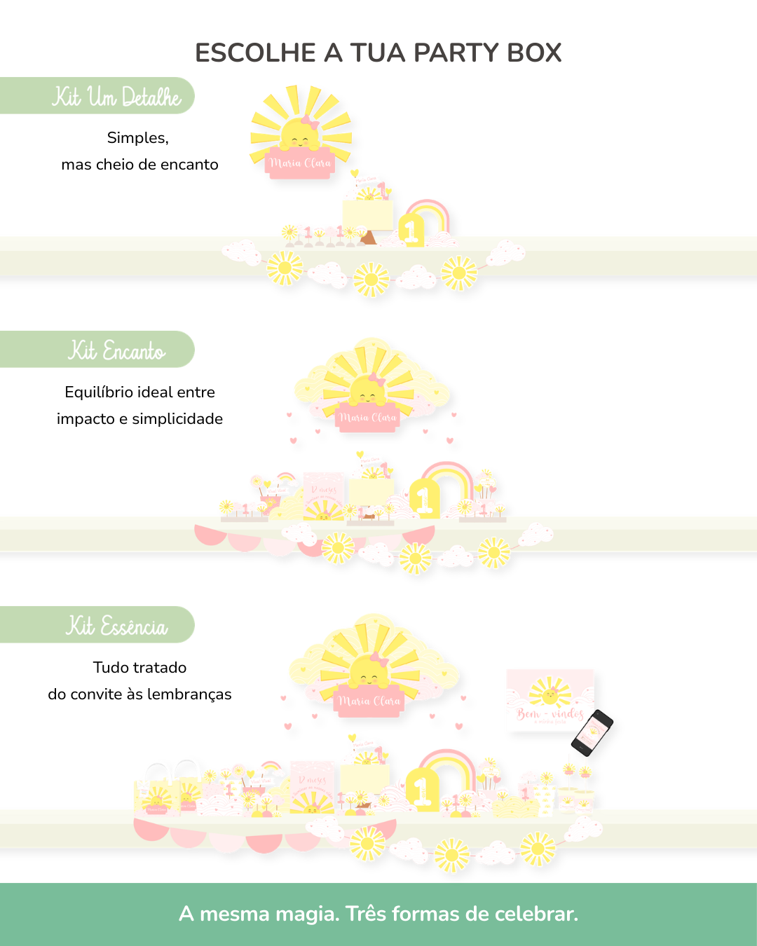 Kit de festa – Raio de Sol (Sunshine Rosa) 2