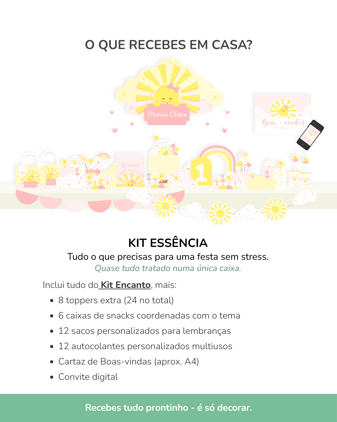 Kit de festa – Raio de Sol (Sunshine Rosa) 5