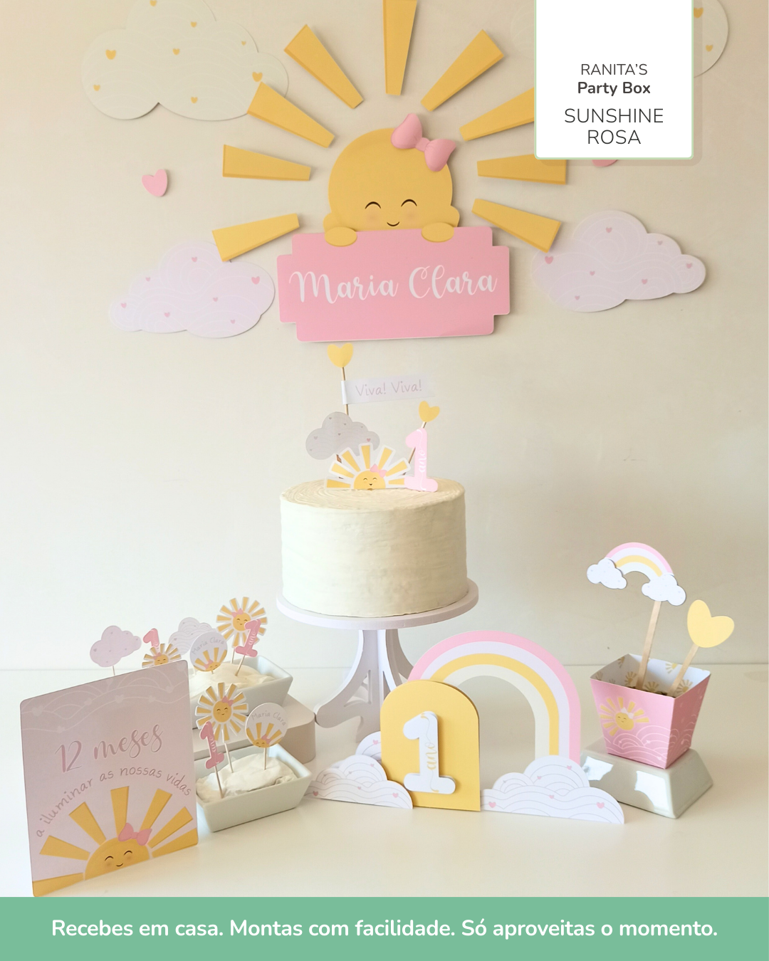 Kit de festa – Raio de Sol (Sunshine Rosa) 1