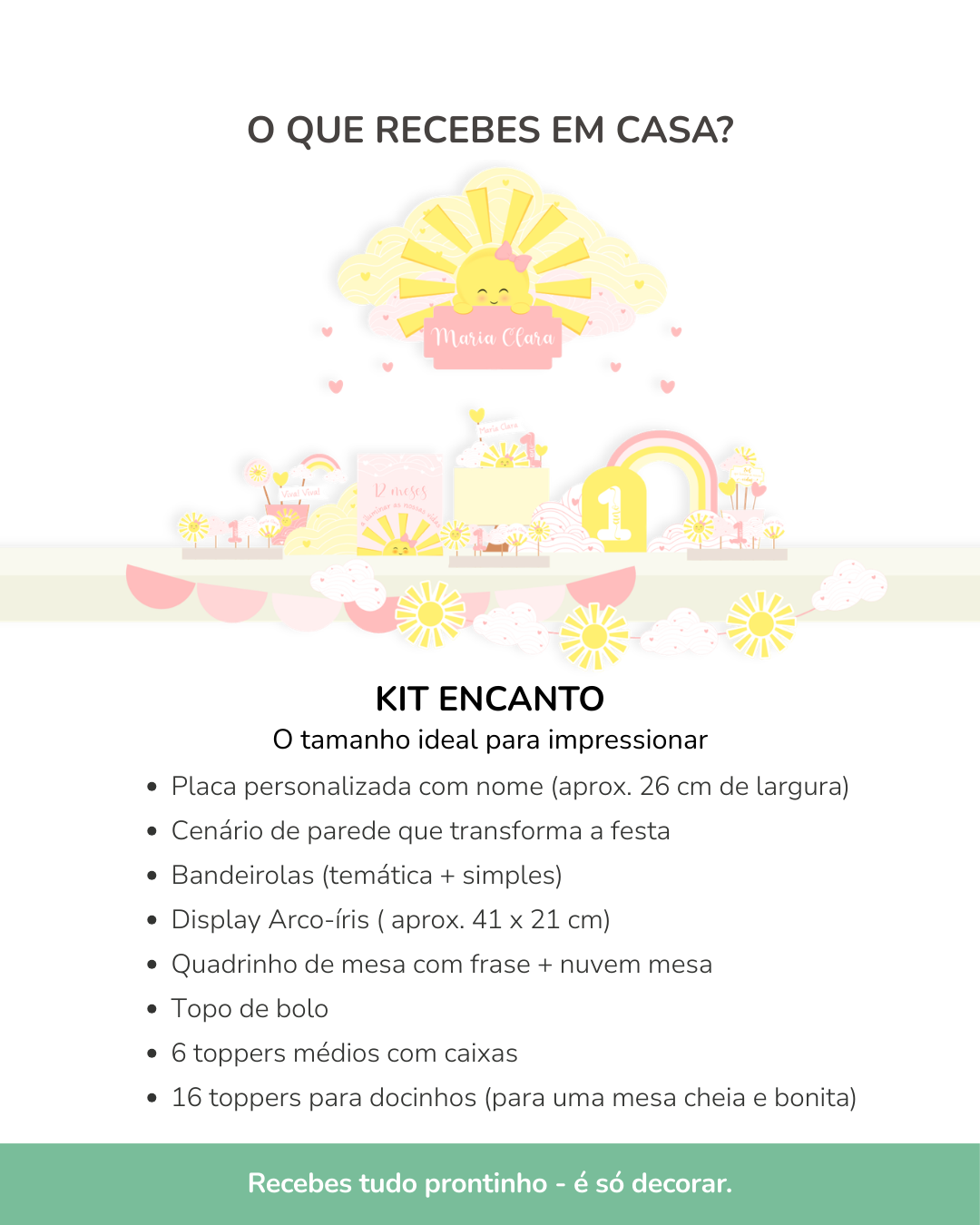 Kit de festa – Raio de Sol (Sunshine Rosa) 4