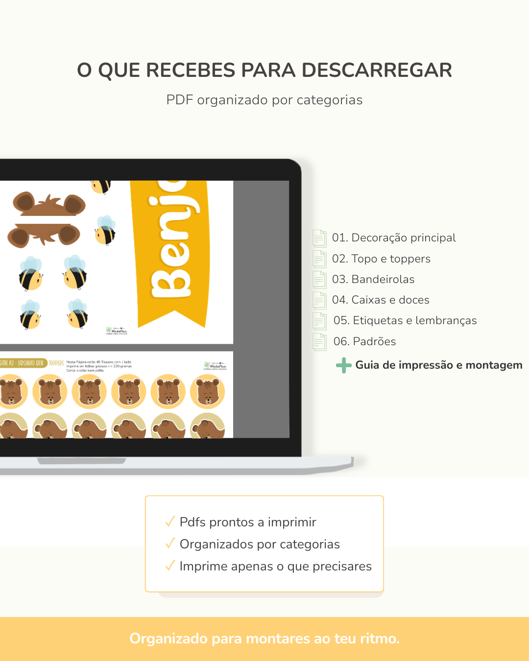  Kit Digital A3 & A4 - Ursinho Ben 3