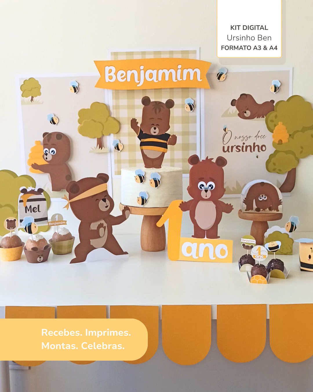  Kit Digital A3 & A4 - Ursinho Ben 8