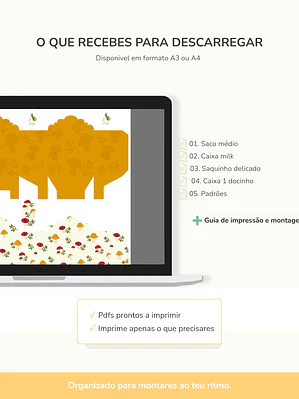  Kit Digital | Caixas de lembranças - Cogumelos