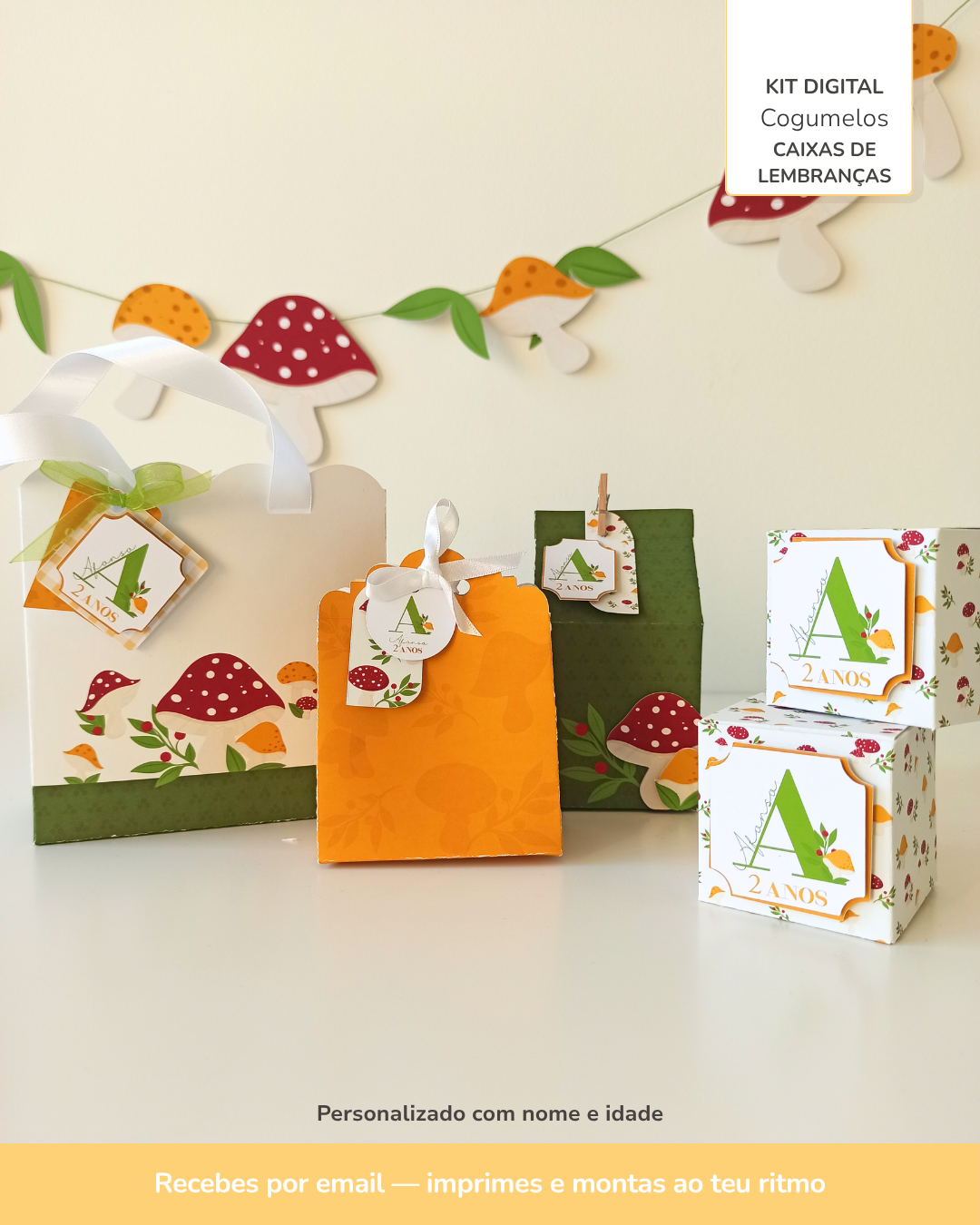  Kit Digital | Caixas de lembranças - Cogumelos 1