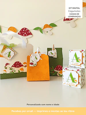  Kit Digital | Caixas de lembranças - Cogumelos