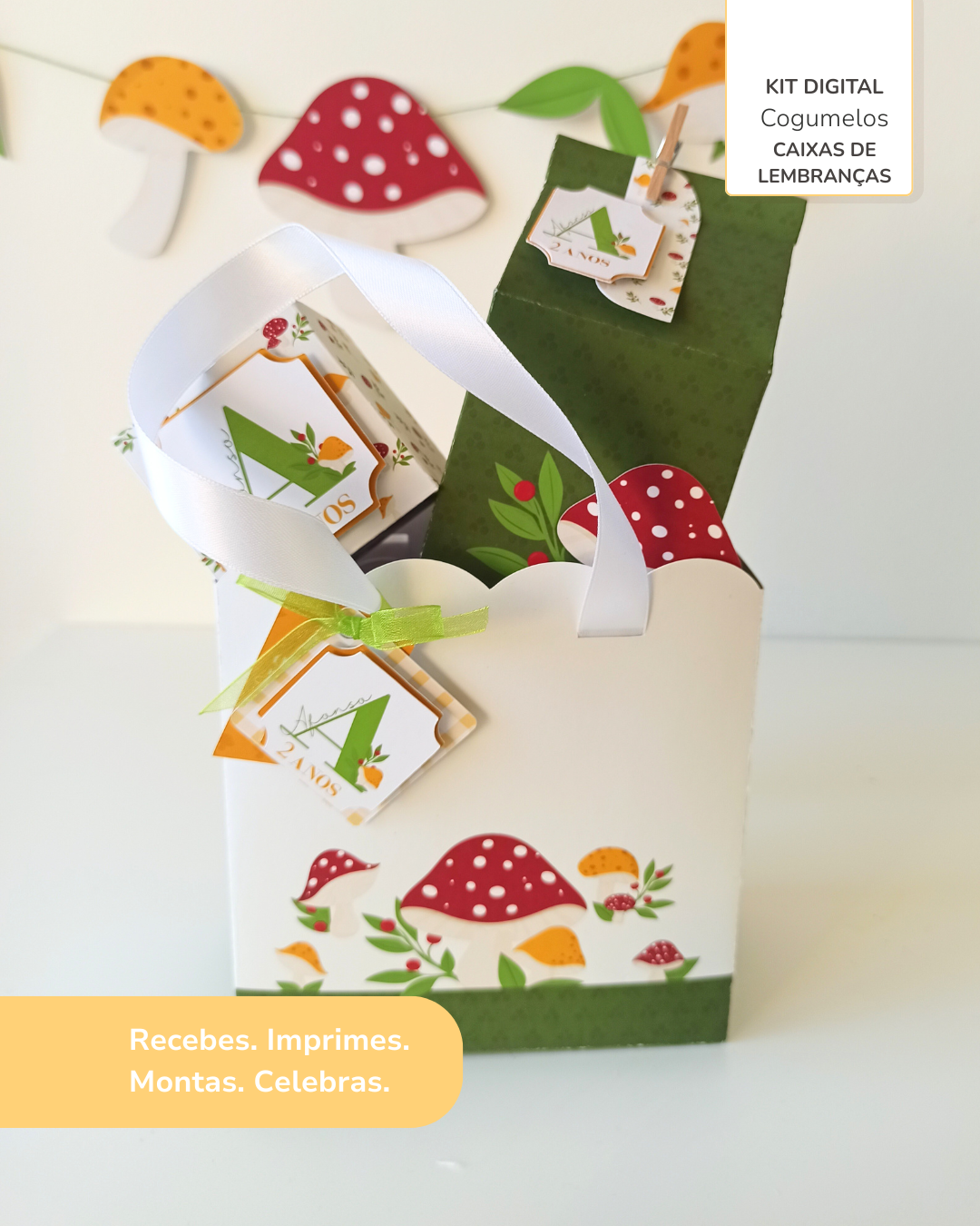  Kit Digital | Caixas de lembranças - Cogumelos 5