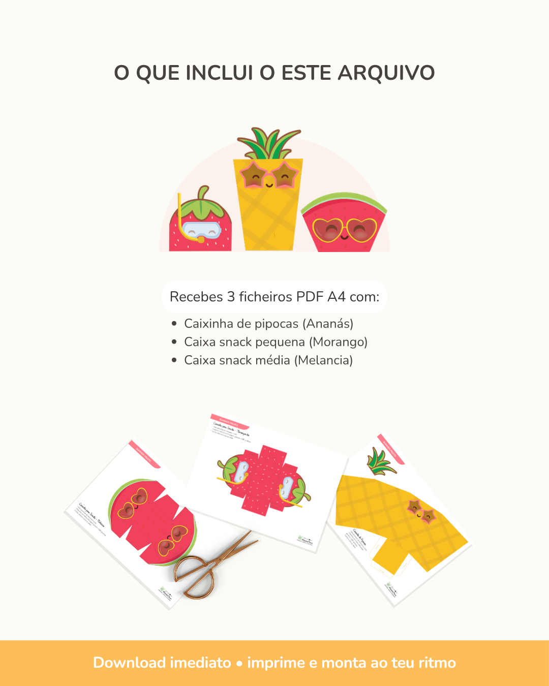 Caixas de Snacks para imprimir – Summer Fruits 2