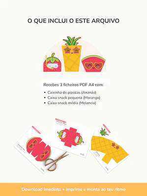 Caixas de Snacks para imprimir – Summer Fruits