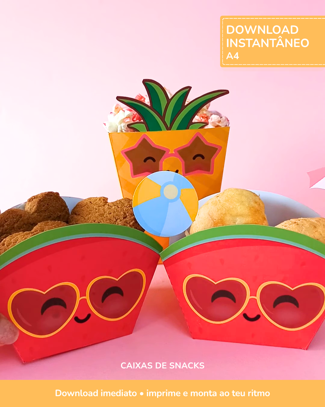 Caixas de Snacks para imprimir – Summer Fruits 1