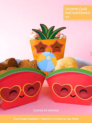 Caixas de Snacks para imprimir – Summer Fruits