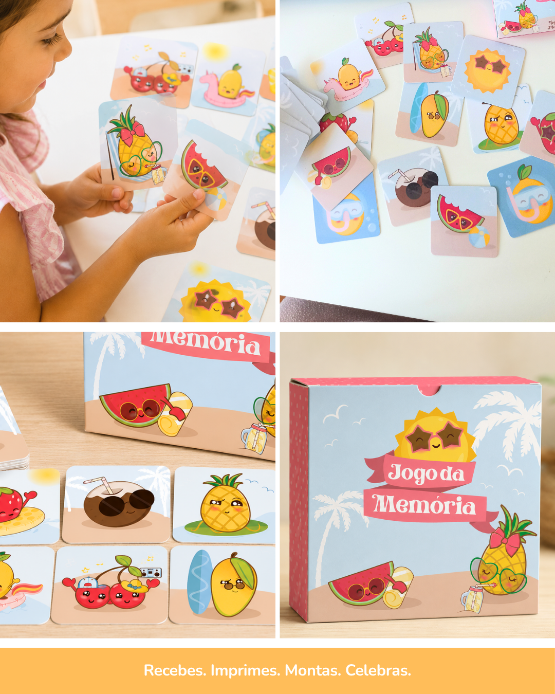 Jogo da Memória para imprimir – Summer Fruits 3