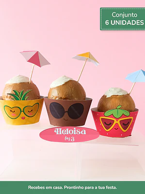 Cupcake Wrappers + Guarda Sol | 6 Unid. – Summer Fruits