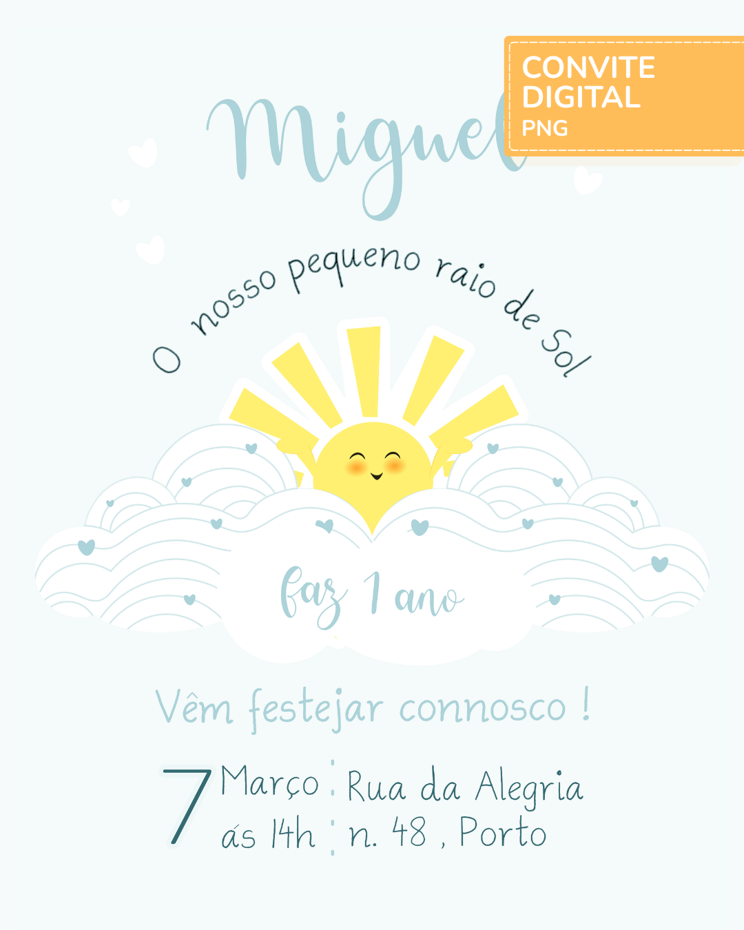 Convite digital PNG - Sunshine - Raio de Sol 2