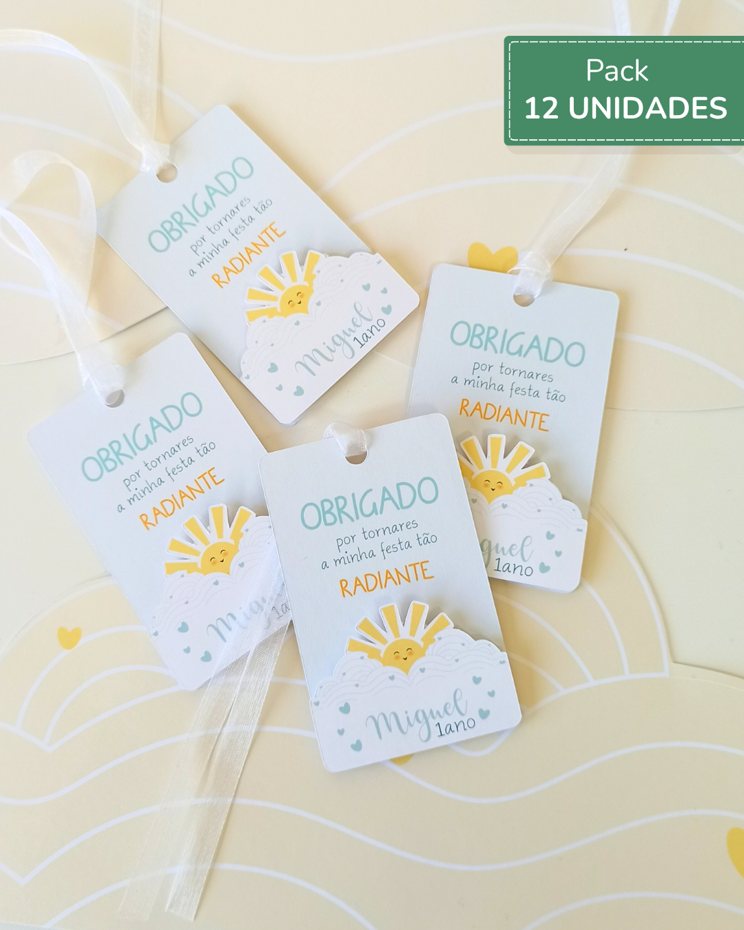 Etiquetas lembranças | 12 Unid. – Sunshine - Raio de sol 1