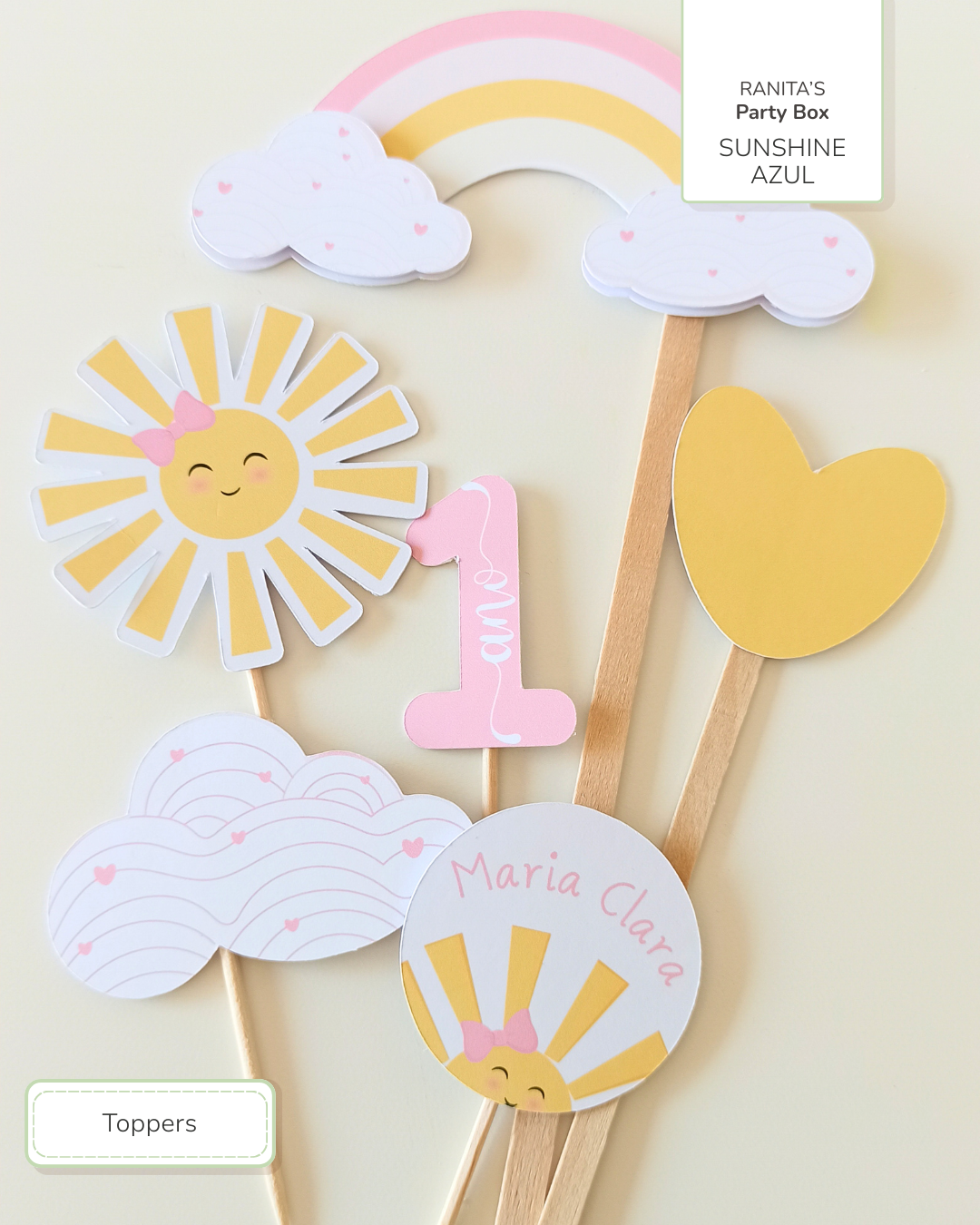 Toppers | 12 Unid. - Festa Sunshine - Raio de Sol 2