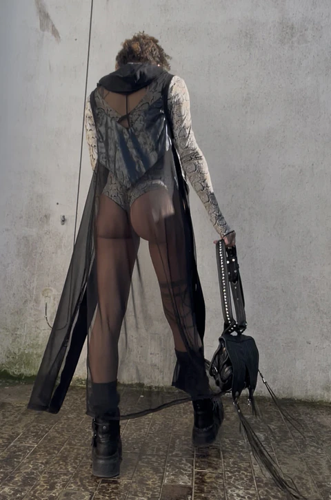 LUNA KIMONO Black & Transparent