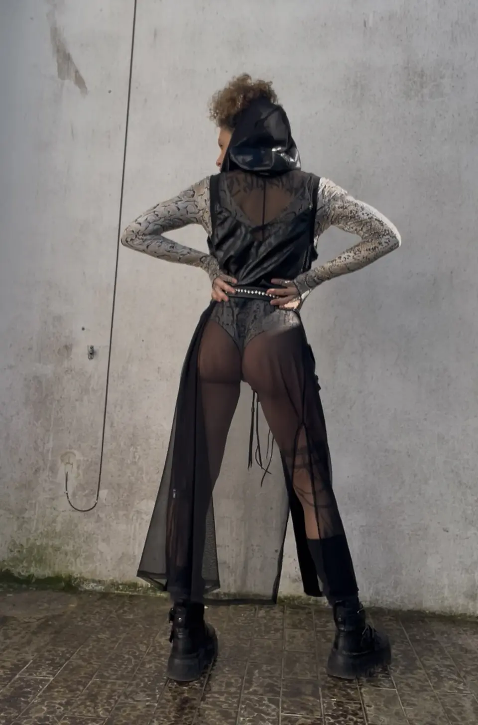 LUNA KIMONO Black & Transparent 3