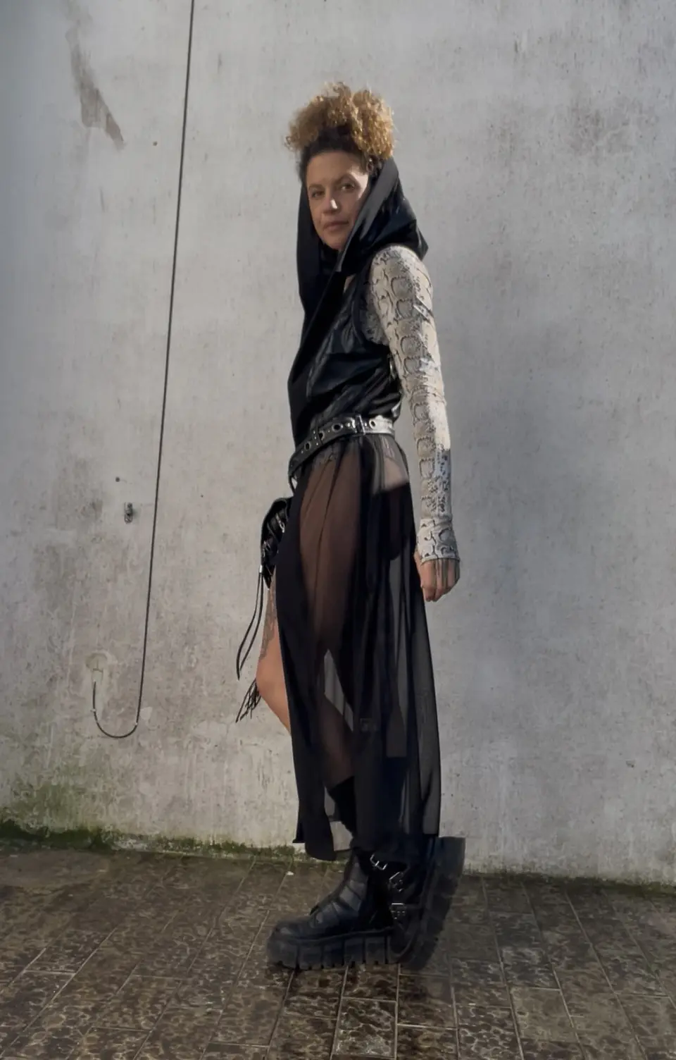 LUNA KIMONO Black & Transparent 2