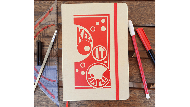 Caderno com serigrafia 